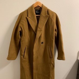 Madewell Asymmetrical Wool Camel Coat Size 0